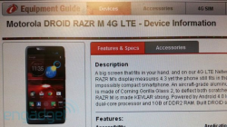 Verizon Motorola RAZR M 4G LTE specs and pictures leaked