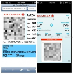 Air Canada launches Passbook Support for boarding passes