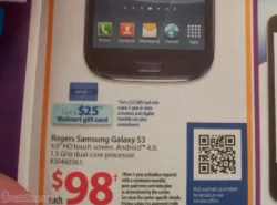 Rogers Samsung Galaxy S III price dropped to $98 on a 3-year contract